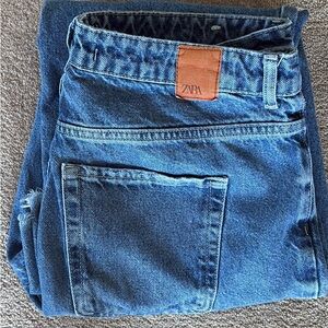Zara Women’s Denim Jeans with Brown Accent